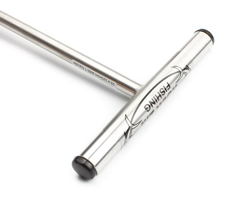 Hook'em Fishing Meat Gaff Hook 10 x 125mm Gape | Single Hook - T Handle - Stainless Steel