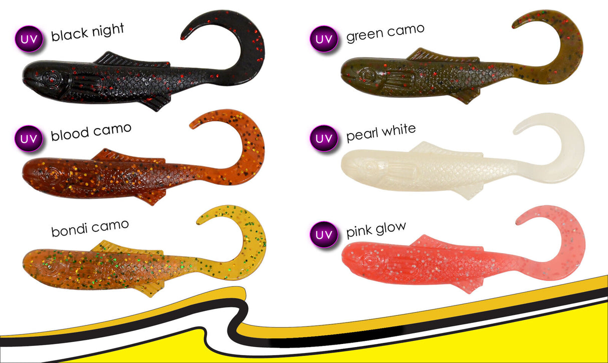 Austackle Ringtail Minnow Soft Plastic Tuffies - 6pc 95mm