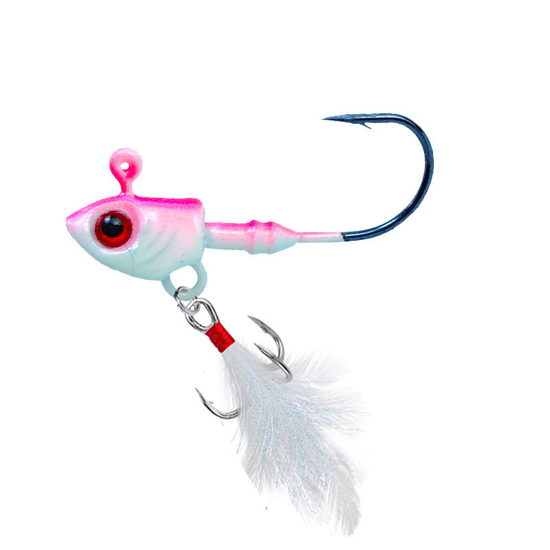 Fish Head Feathered Treble Hook 3 Pack 41mm 7g