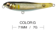 Topwater Runner Surface Lure 71mm 7g