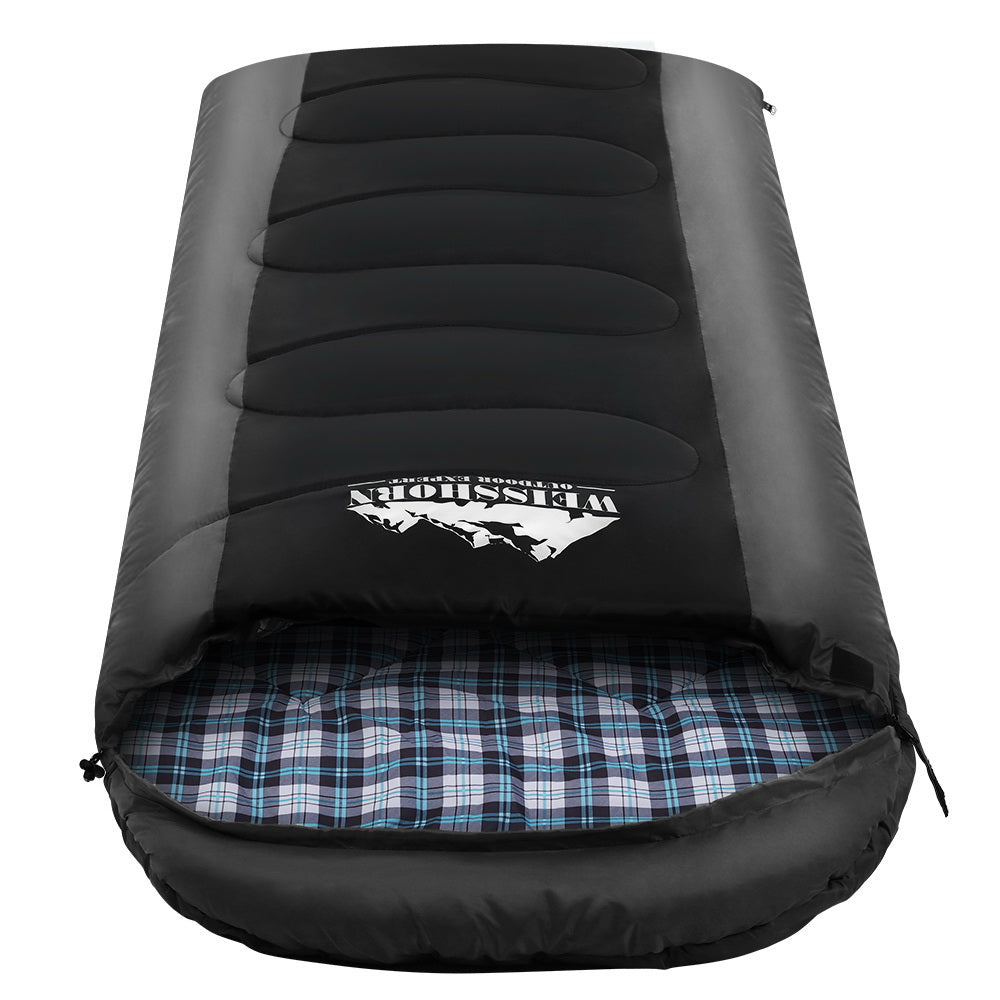 Weisshorn Sleeping Bag Single Thermal Camping Hiking Tent Black -20°C