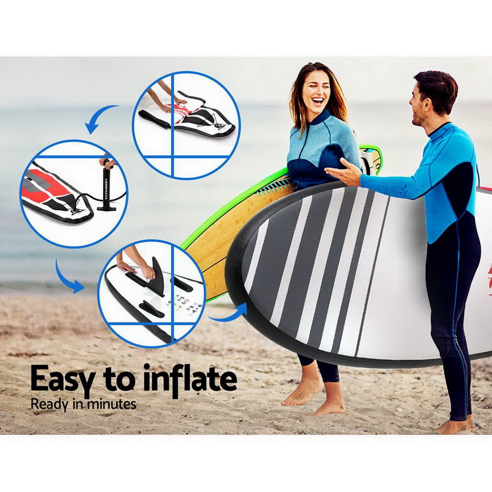Weisshorn Inflatable Stand-Up Paddle Board (SUP) – 335cm × 81cm × 15cm, Drop-Stitch Core, Adjustable Paddle, Kayak Seat & Backpack Included – Beginner to Advanced, 160kg Capacity