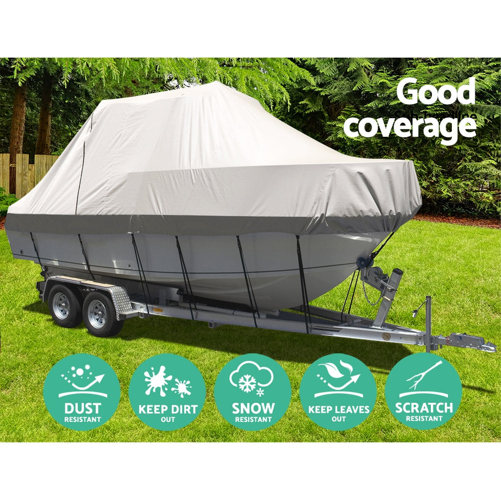 Seamanship 17–19ft Boat Cover + EVA Foam Flooring Bundle | Trailerable 600D Marine Cover & Non-Slip Decking Mat