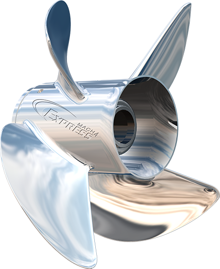 Turning Point Stainless Steel Propeller - Suzuki, Yamaha. Honda, Mercury, Tohatsu 70hp to 140hp 4-Blade 13dia x 19p RH