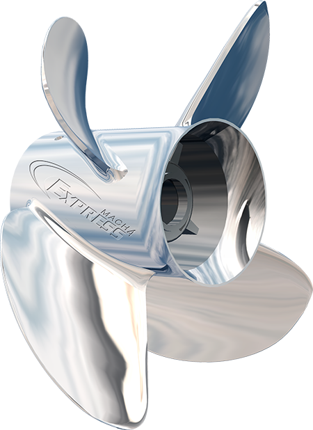 Turning Point Stainless Steel Propeller - Suzuki, Yamaha. Honda, Mercury, Tohatsu 150hp to 300hp 4-Blade 14dia x 21p LH