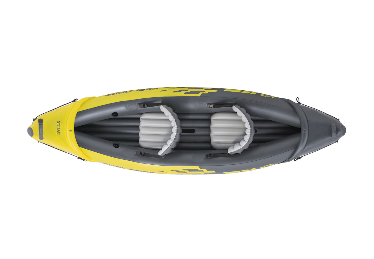 Intex Explorer K2 Inflatable Kayak: 2-Person, 3.12m × 0.91m × 0.51m with Adjustable Seats, Aluminium Paddles & High-Output Pump, Lakes & Mild Rivers
