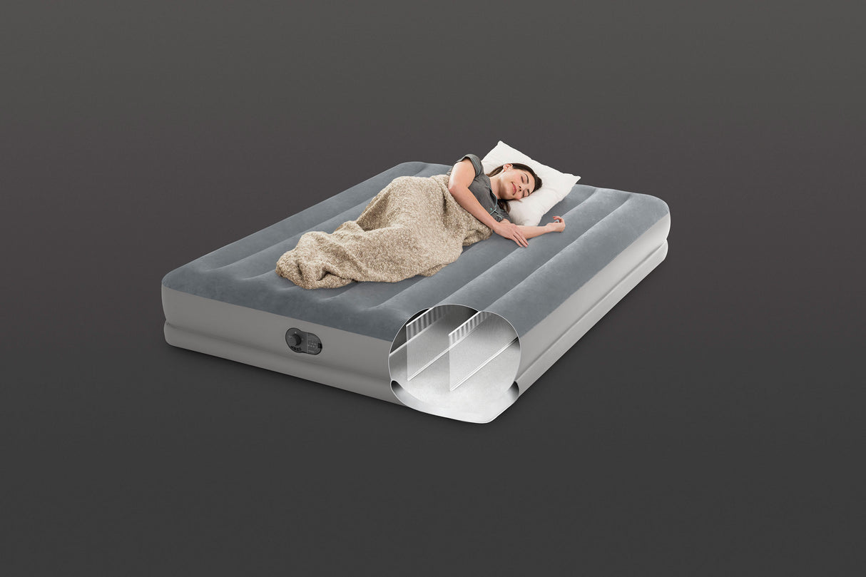 INTEX Queen Dura-Beam Standard Downy Easy Comfort Air Mattress 10 w/ Hand Pump 64765
