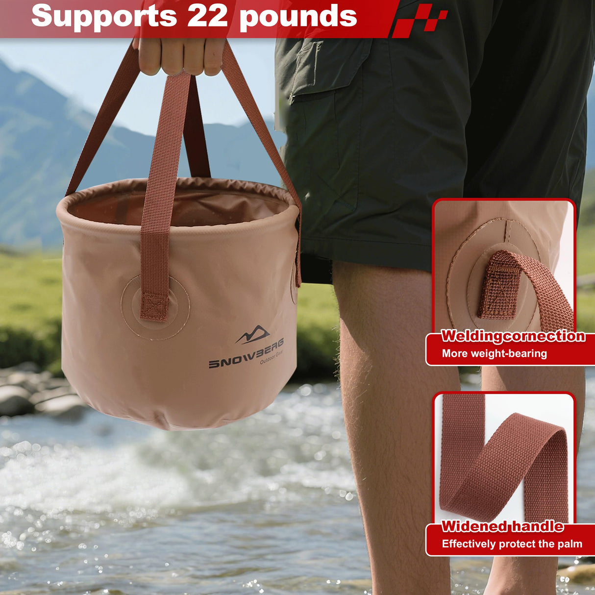 Multi-Use Collapsible Bucket – (Coffee,Large)