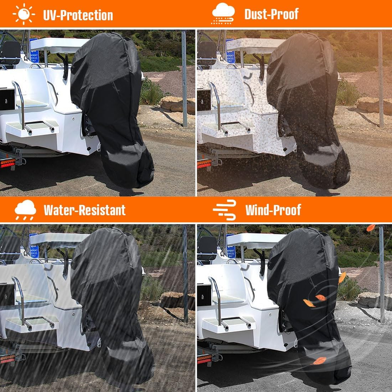 Outboard Motor Cover 6-15hp, Waterproof & UV Resistant