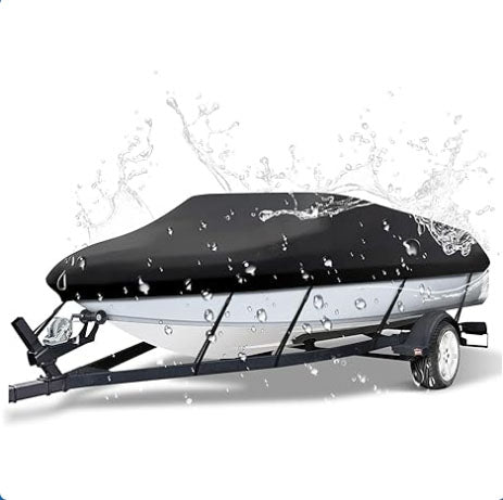 14-16ft Boat Cover Trailerable Marine Grade 600D Black