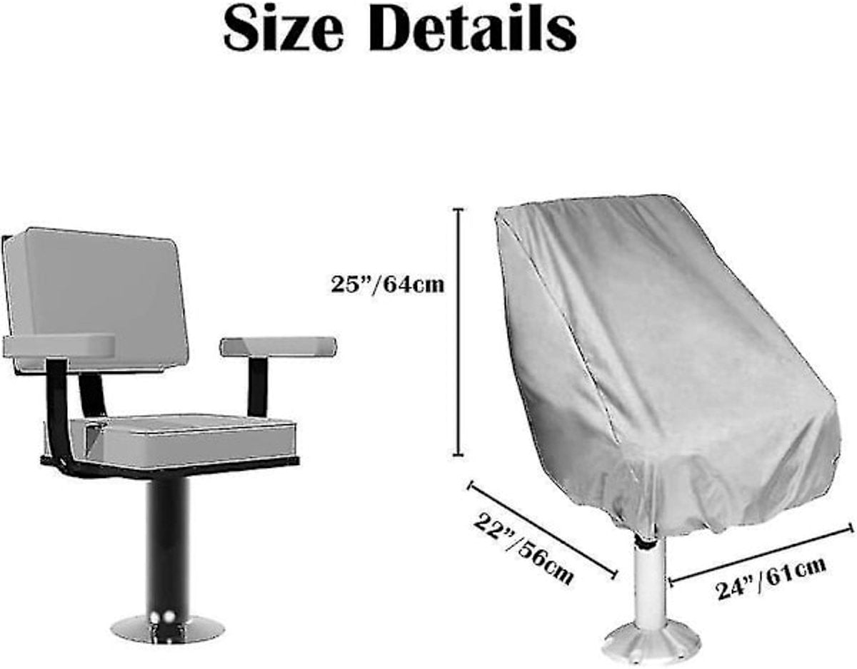 Seat Covers - Waterproof Outdoor Seat Covers for Pontoon Boats, Captain's Chairs - Oxford Fabric Seat Covers for Driver's Seat - 2-Pack