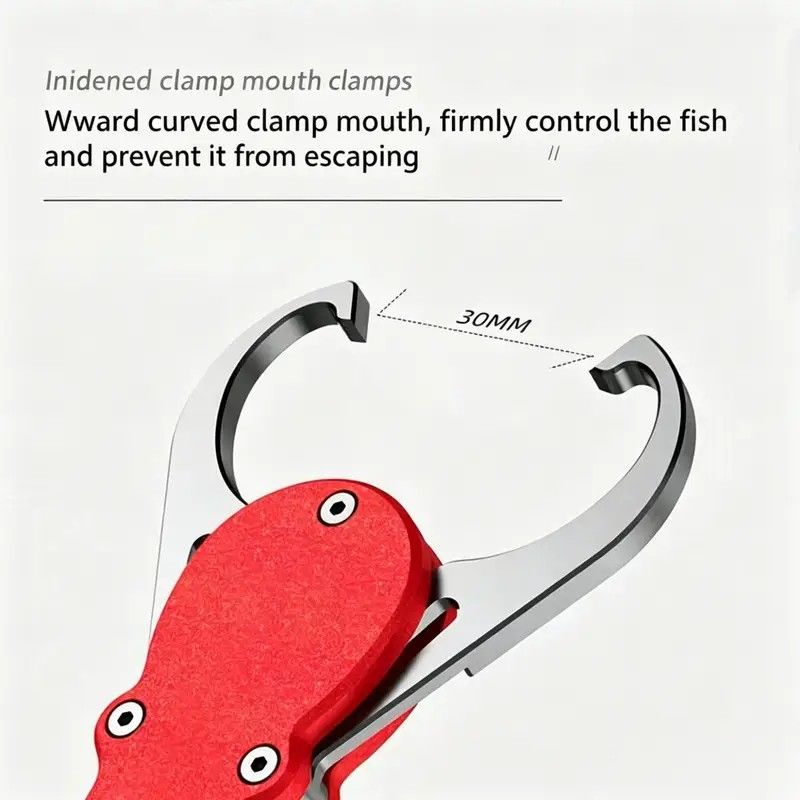 Aluminium Alloy Fish Control & Weighing Tool – Curved Jaw Anti-slip Lock, 18KG Instant Reading Scale | Blue