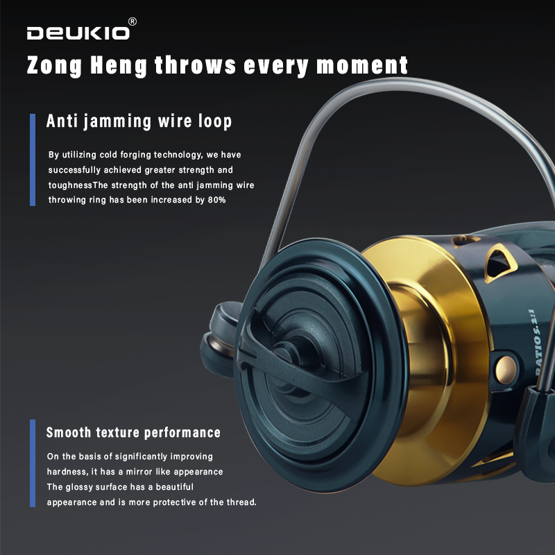 DEUKIO All-Purpose Spinning Reel, 15kg Max Drag + CNC Metal Handle, Zero-Gap Waterproof Design, Ultra-Stable for Landing Big Fish(SA3000)