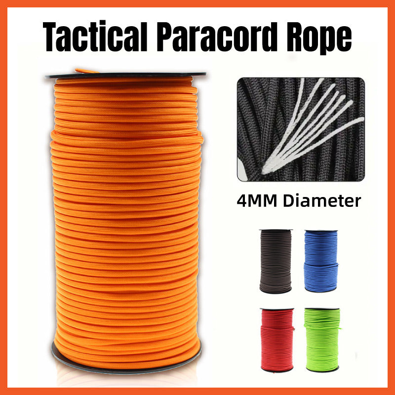 100m Paracord Outdoor Camping Binding Braided Rope Survival Gear Hiking Rope - Red