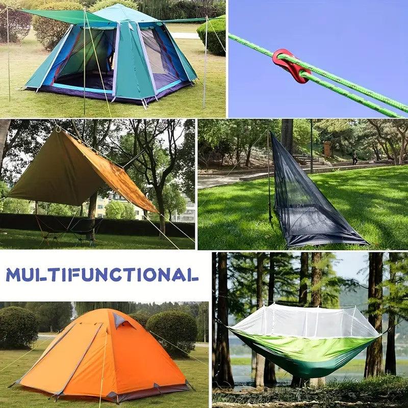 100m Paracord Outdoor Camping Binding Braided Rope Survival Gear Hiking Rope - Red