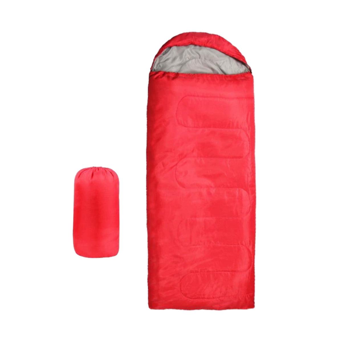 Single Sleeping Bag Outdoor Camping Hiking Thermal Warm Tent Travel Gear - Red