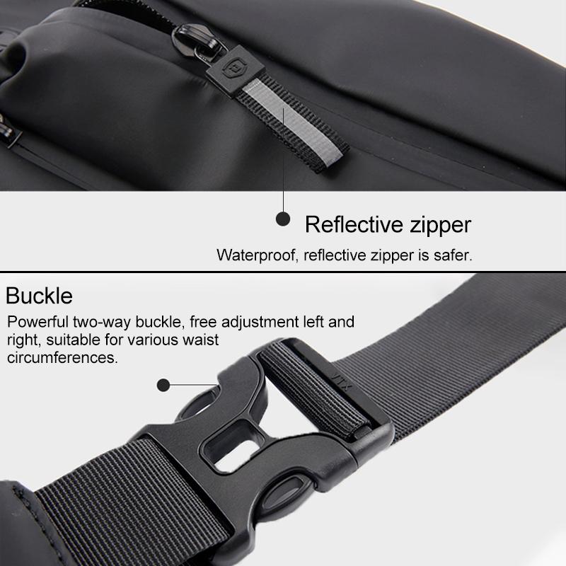Multi Function Outdoor Sport Waist Bag Crossbody For Mobile Phones - Black