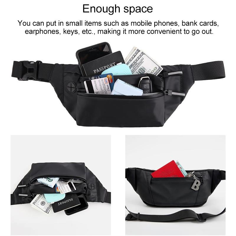 Multi Function Outdoor Sport Waist Bag Crossbody For Mobile Phones - Black