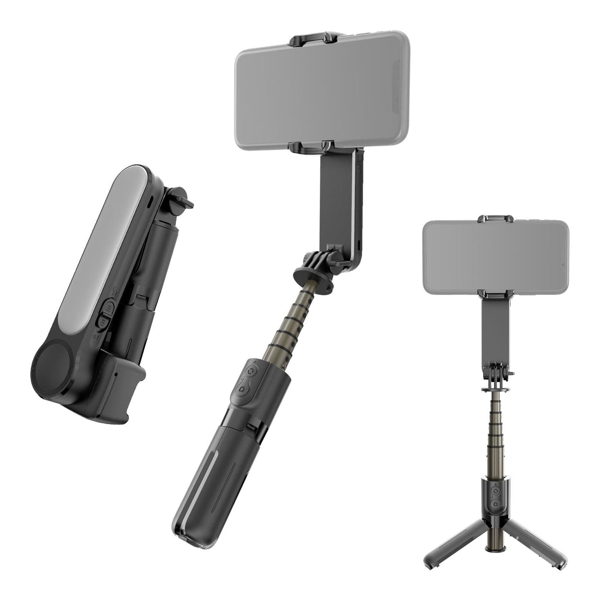 Mini Folding Gimbal Stabilizer with Tripod - Black