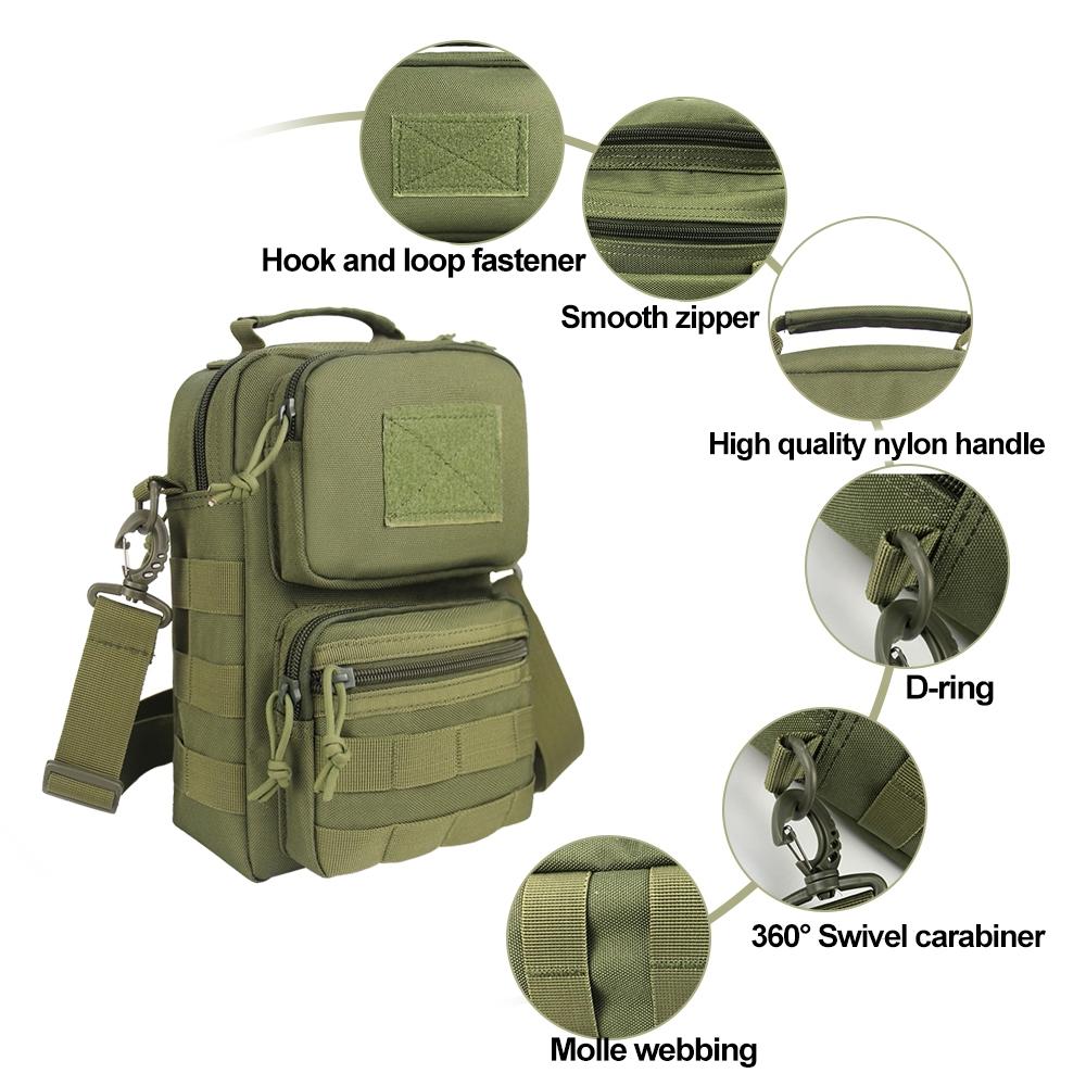 Waterproof Mountaineering Shoulder Bag Durable Outdoor Gear For Hiking And Camping - Armygreen