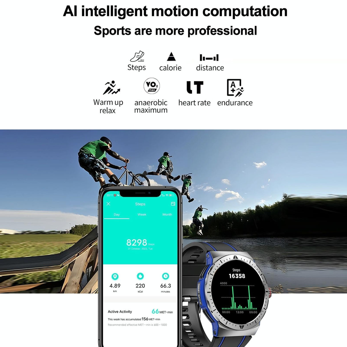 1.43 Inch Bt5.3 Ip68 Sport Smart Watch Support Bluetooth Call / Message Notification / Heart Rate / Blood Pressure Health Monitor - Red