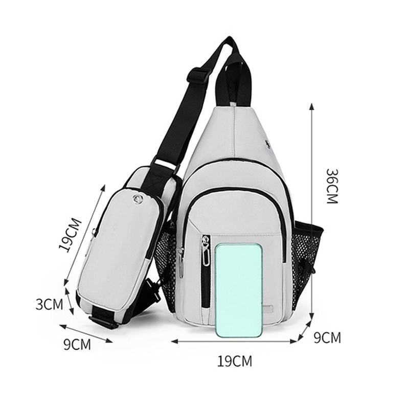 Men Oxford Cloth Chest Bag Casual Crossbody Shoulder Backpack - Green