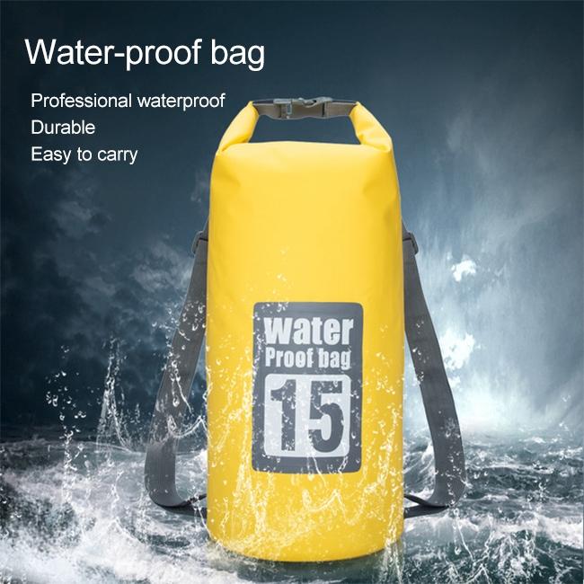 Waterproof Dual Shoulder Dry Bag 50L Capacity - Black