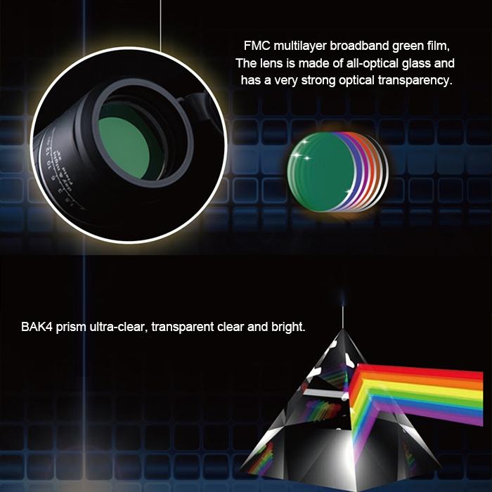 High Definition Monocular Telescope - 40X60 12X Pocket Focusing - Black