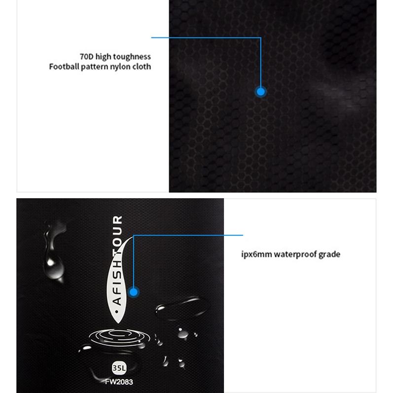 Multi Function Outdoor Storage Bag Waterproof Lightweight 35L Capacity - Black