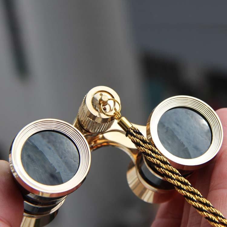 Classical Ladies Binoculars for Drama Watching with Chain - 3x25mm Black