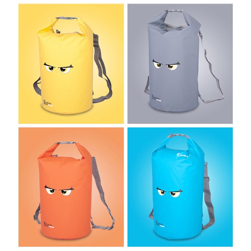 Waterproof Beach Bag For Outdoor Activities Pvc Mesh Cloth Storage Bucket For Swimming Rafting And Seaside Fun - Grey