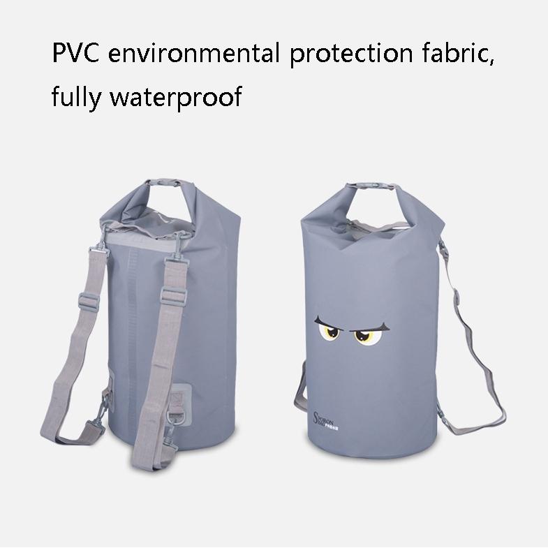 Waterproof Beach Bag For Outdoor Activities Pvc Mesh Cloth Storage Bucket For Swimming Rafting And Seaside Fun - Grey