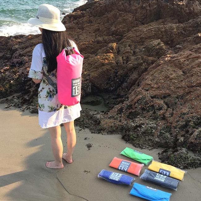 Waterproof Dual Shoulder Dry Bag 50L Capacity - Orange