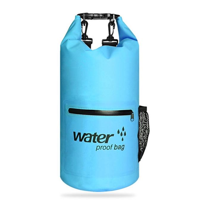 Waterproof Dual Shoulder Bag 20L Pvc Dry Sack For Outdoor Adventures - Blue