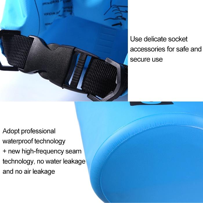 Waterproof Double Shoulder Bag Dry Sack 20L Capacity - Sky Blue