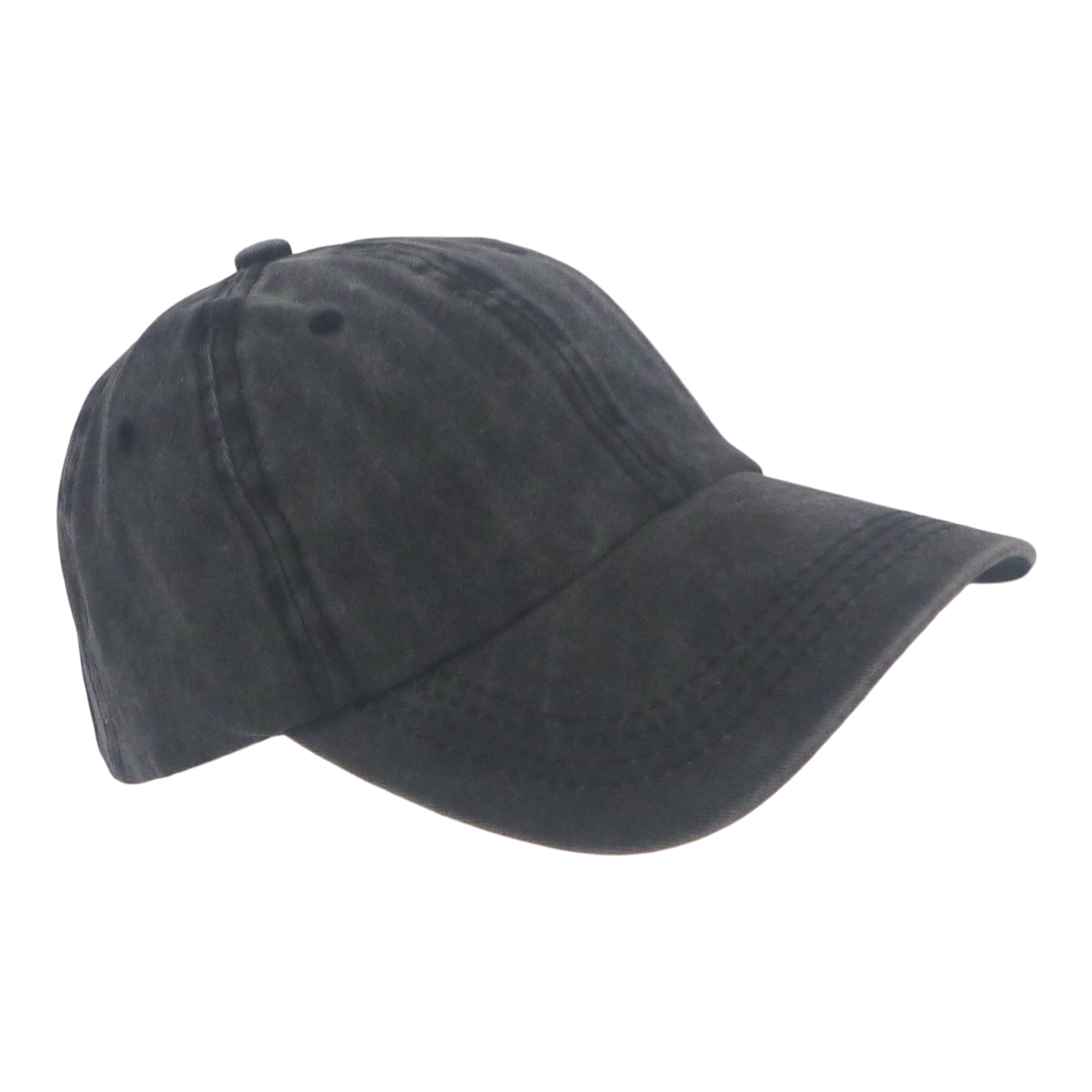 BSTC 6-Panel Baseball Cap, Distressed Cotton, Charcoal