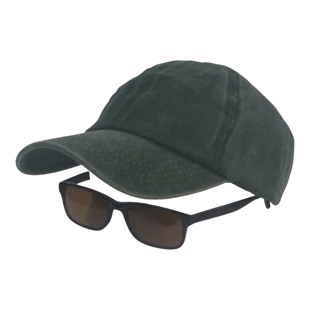 BSTC 6-Panel Baseball Cap, Distressed Cotton, Green