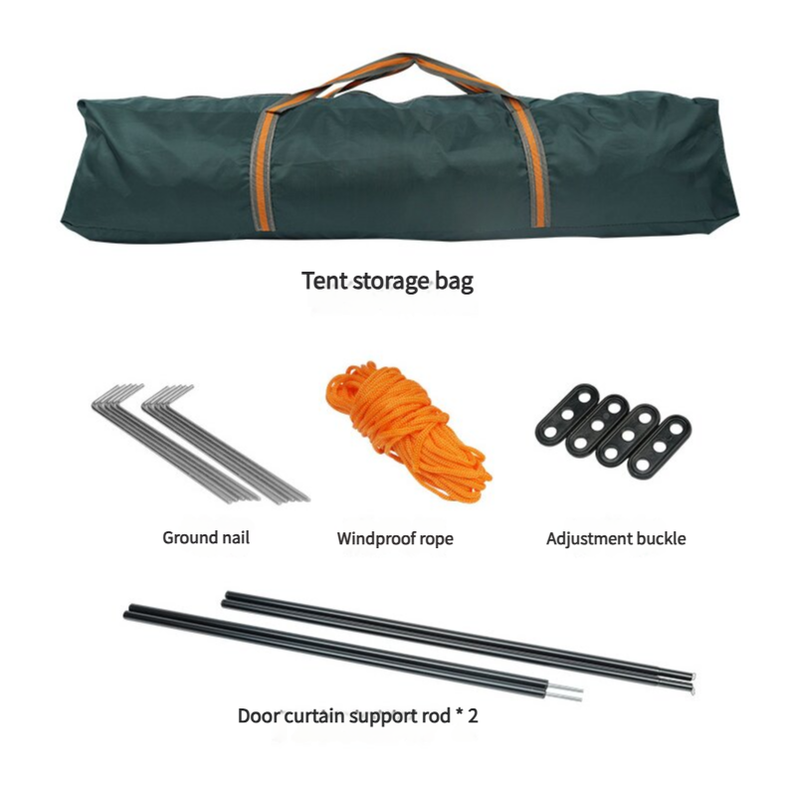 Silver glue Waterproof Camping tent with Awning - Small size (210x210x140cm), stylish and practical for outdoor use (Blue)