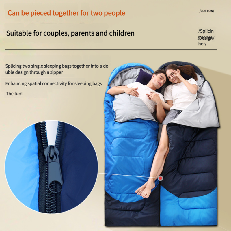 Sleeping Bag - Lightweight for Adults, Camping, Hiking, Backpacking (With accessories + eye mask + earbuds + square pillow)