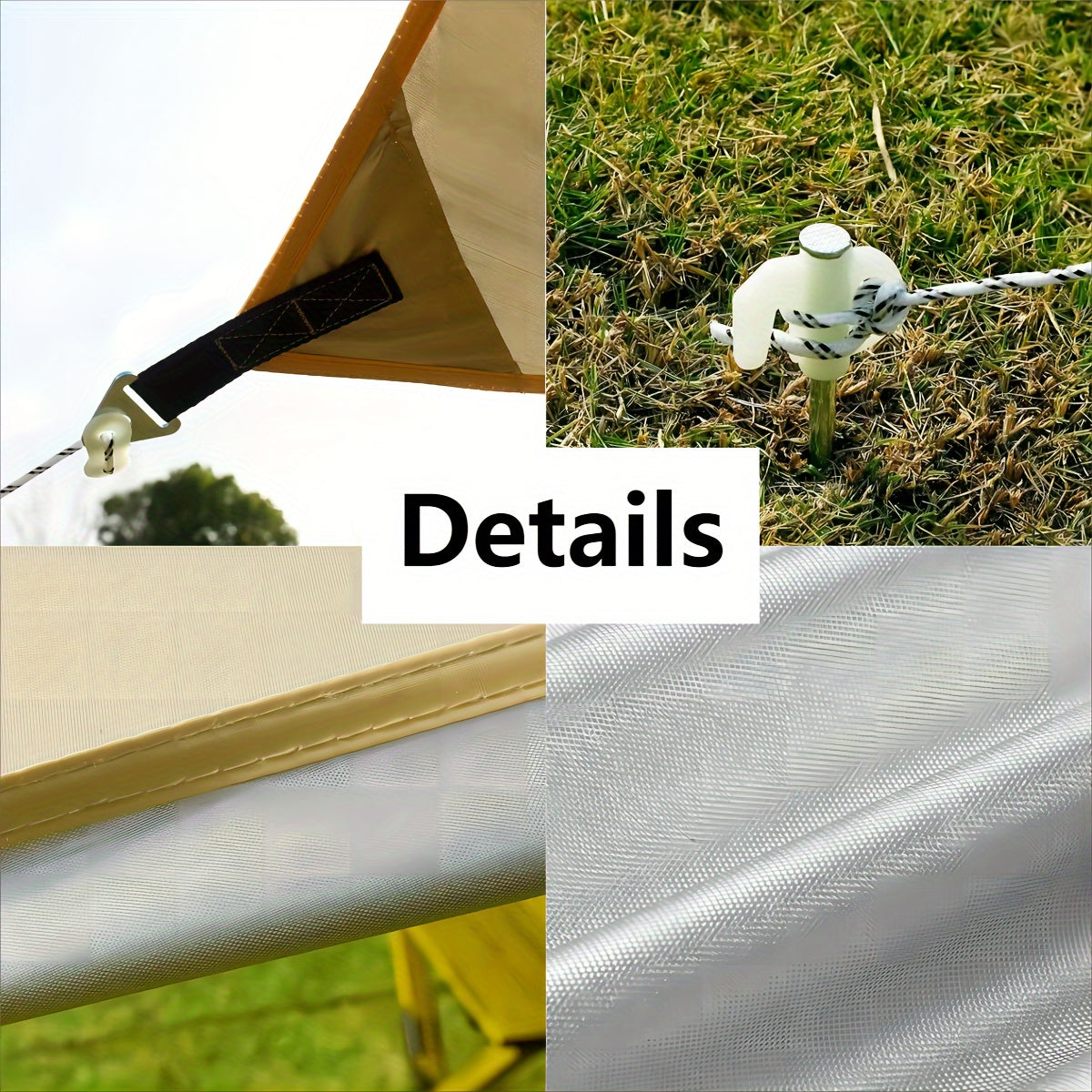 500*292 cm Large Square Camping Tarp Shelter - Waterproof, UV Protection, Sunshade Canopy Shelter for Camping, Hiking, Picnic