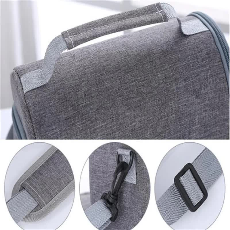 Black Large Insulated Cooler Storage Bag, Dual Layer with Aluminium Foil Lining, Waterproof Oxford Fabric, Portable Handheld Food Container