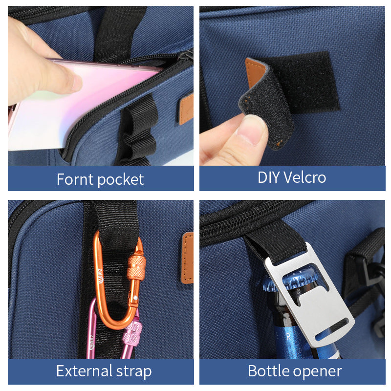 Navy Blue 23L Extra Large Insulated Cooler Bag with Double Layers - Perfect for Fishing, Camping, Picnics, and Outdoor Adventures