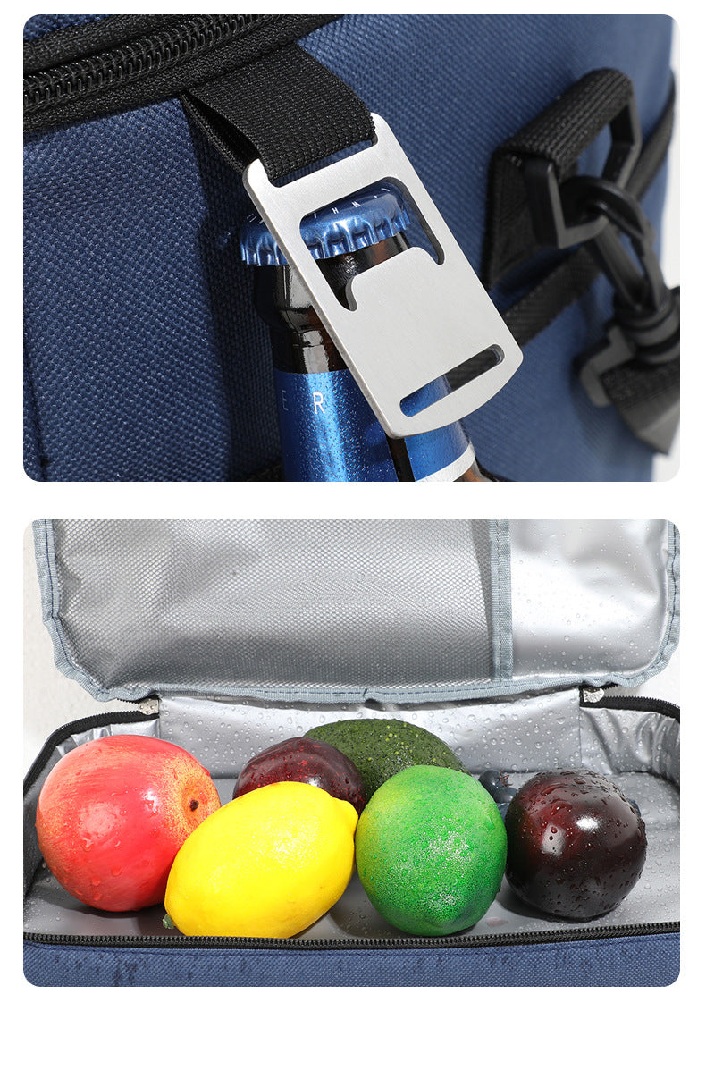 Navy Blue 23L Extra Large Insulated Cooler Bag with Double Layers - Perfect for Fishing, Camping, Picnics, and Outdoor Adventures