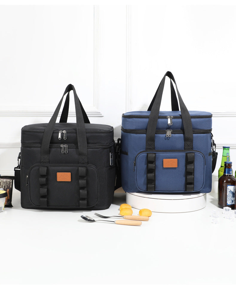 Khaki 23L Extra Large Insulated Cooler Bag with Double Layers - Perfect for Fishing, Camping, Picnics, and Outdoor Adventures