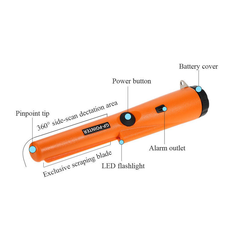 Red High-Sensitivity Metal Detector Pinpointer - GP Pointer with Vibration and Audio Alert for Treasure Hunting