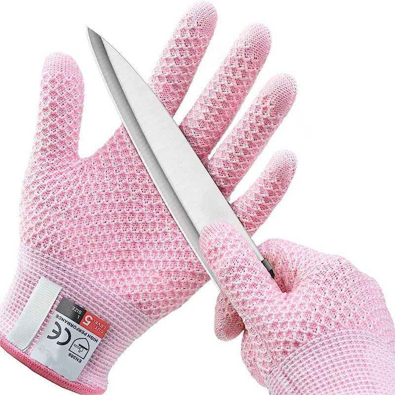 Pink 3-Pack Cut Resistant Gloves (Level 5 Protection)