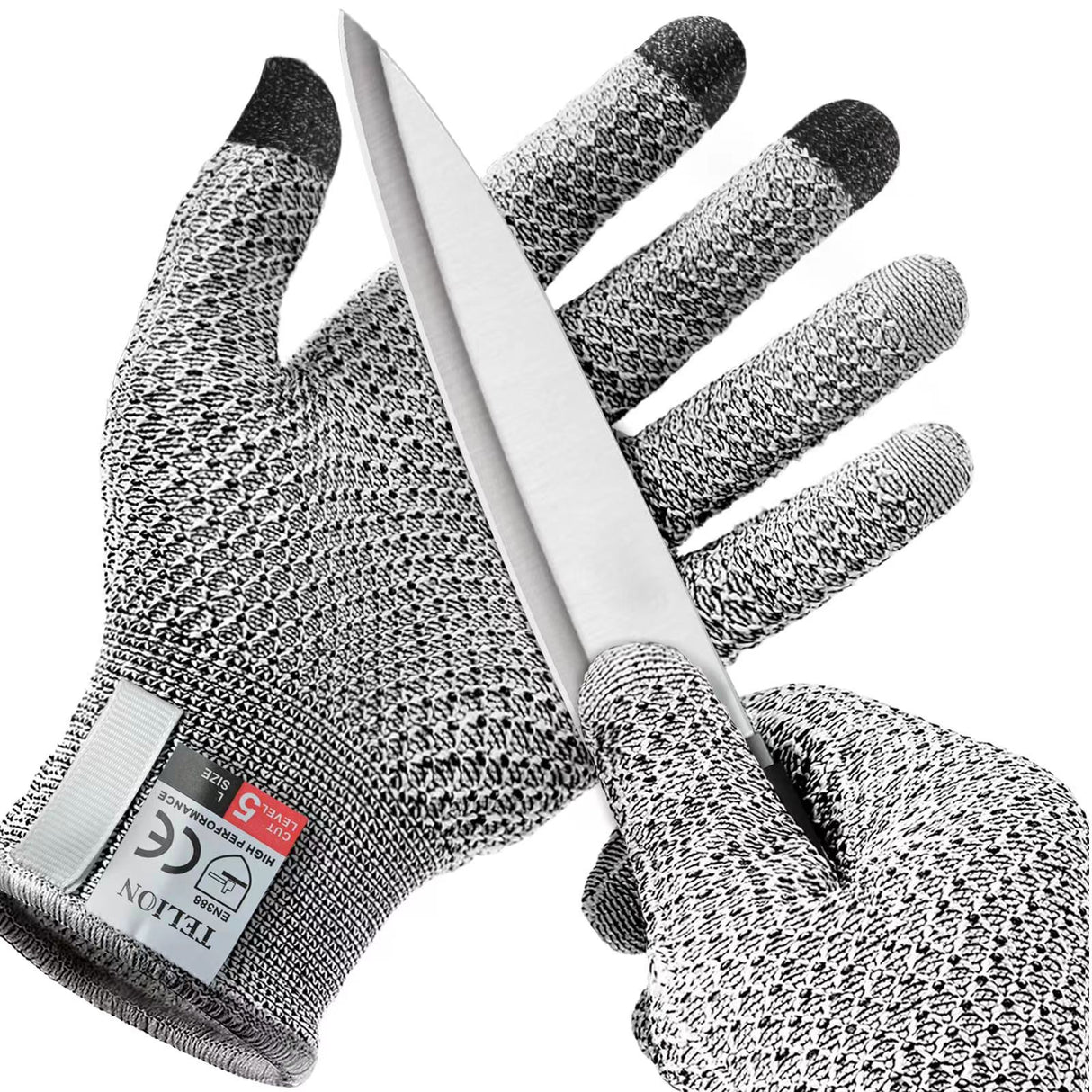 Grey 3-Pack Cut Resistant Gloves (Level 5 Protection)