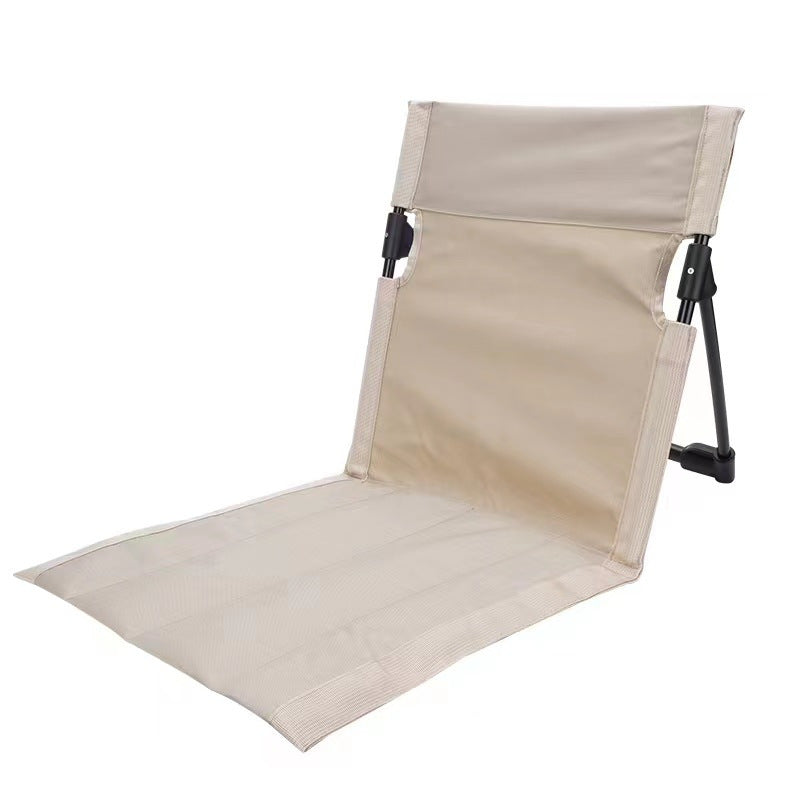 Portable Folding Beach Chair - Reclining Outdoor Seat 68x39.5x40.5cm with Carry Bag in white