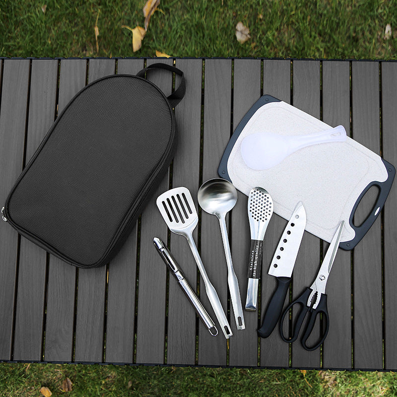 Portable Kitchen Utensil Storage Bag - Lightweight Organizer for Camping and Outdoor Cooking,Blue