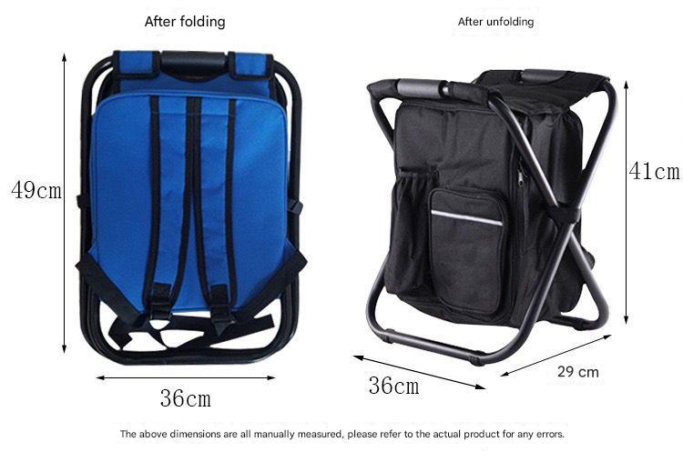 Green Insulated Cooler Backpack Chair - Foldable Stool for Fishing, Camping, Picnics & BBQ